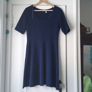 navy fit and flare dress